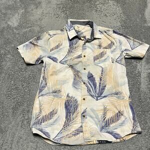 Vans Shirt Mens Medium Floral Print Button Down Inside-Out Seams Reverse-Seam